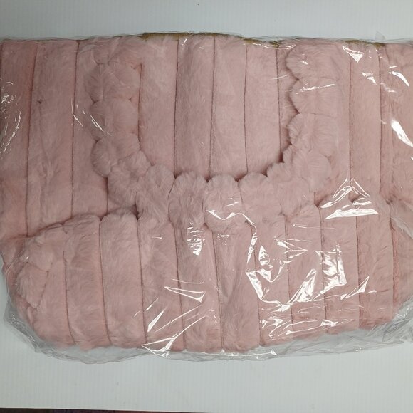 NWT Handbag Purse Shoulder Bag Faux Fur Fuzzy Soft Plush Handheld PEACH PINK - Picture 7 of 13